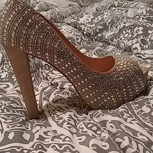 Gold and silver diamond glittery blingy heels